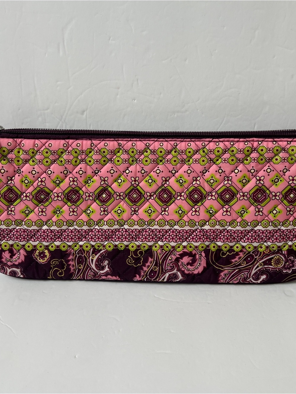 Hot Stuff Quilted Cosmetic Pouch - Pink & Purple Paisley - Picture 6 of 9